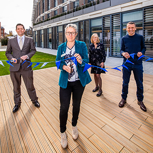 Caroline Clarke in the centre, pictured at the opening of the Pears Building with Jon Spiers, chief executive of the Royal Free Charity and Hans Stauss, director of the UCL Institute of Immunity and Transplantation