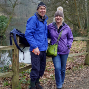 Barbara with brother Rob on a day out in the woods