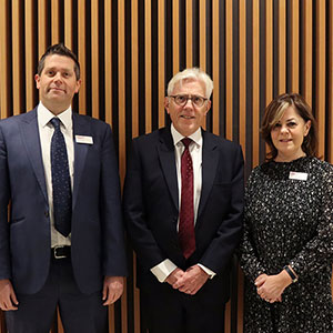 Left to right, Jon Spiers, chief executive, Royal Free Charity, Sir David Sloman, Judy Dewinter, chair of trustees, Royal Free Charity